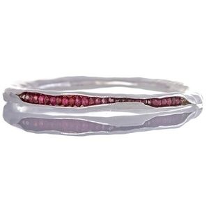 Mashka Silver Pod Bangle with Garnet